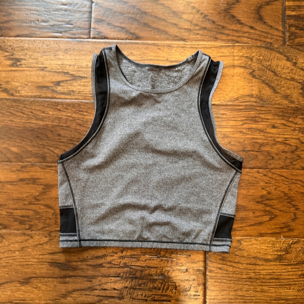 Lululemon Keep it Cropped tank grey/black sz 6